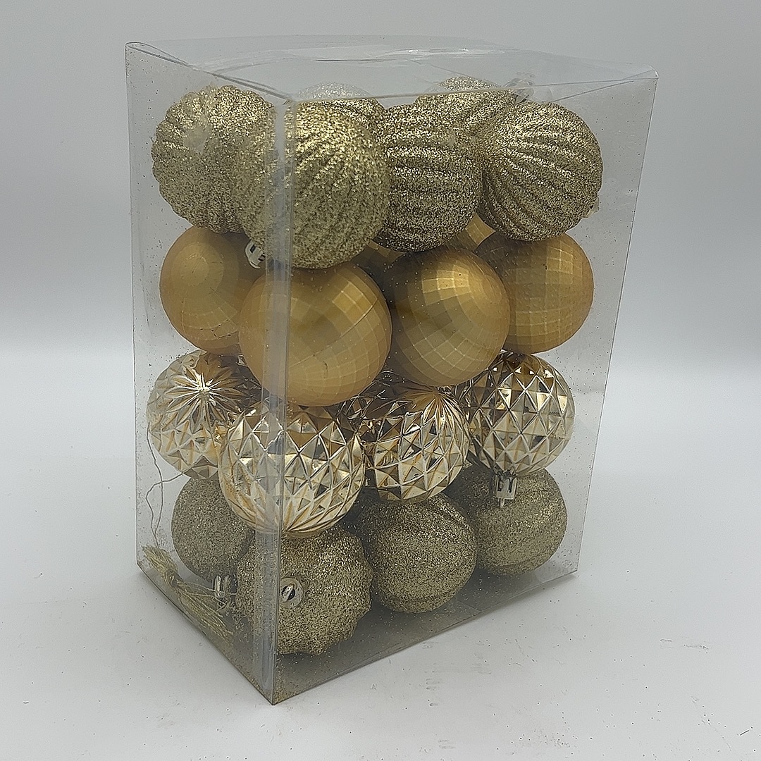 Navidad transfronteriza nueva bola de polvo brillante 5CM 24 colgantes de árbol de Navidad atmósfera festiva bola de decoración