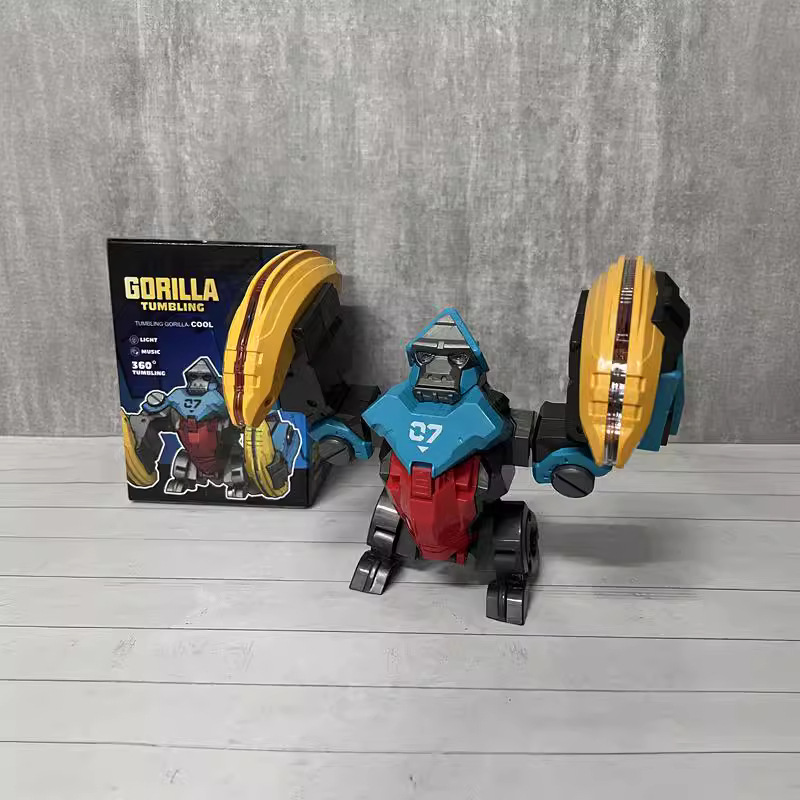 Tiktok truco eléctrico volteo gorila juguete eléctrico robot música luz niños Regalo De vacaciones transfronterizo
