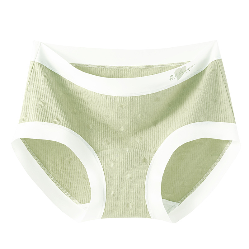 Ropa interior de algodón jacquard de amor de algodón de clase A ~ 9A antibacteriano alarga y ensancha 100% algodón entrepierna cintura media ropa interior transpirable mujer