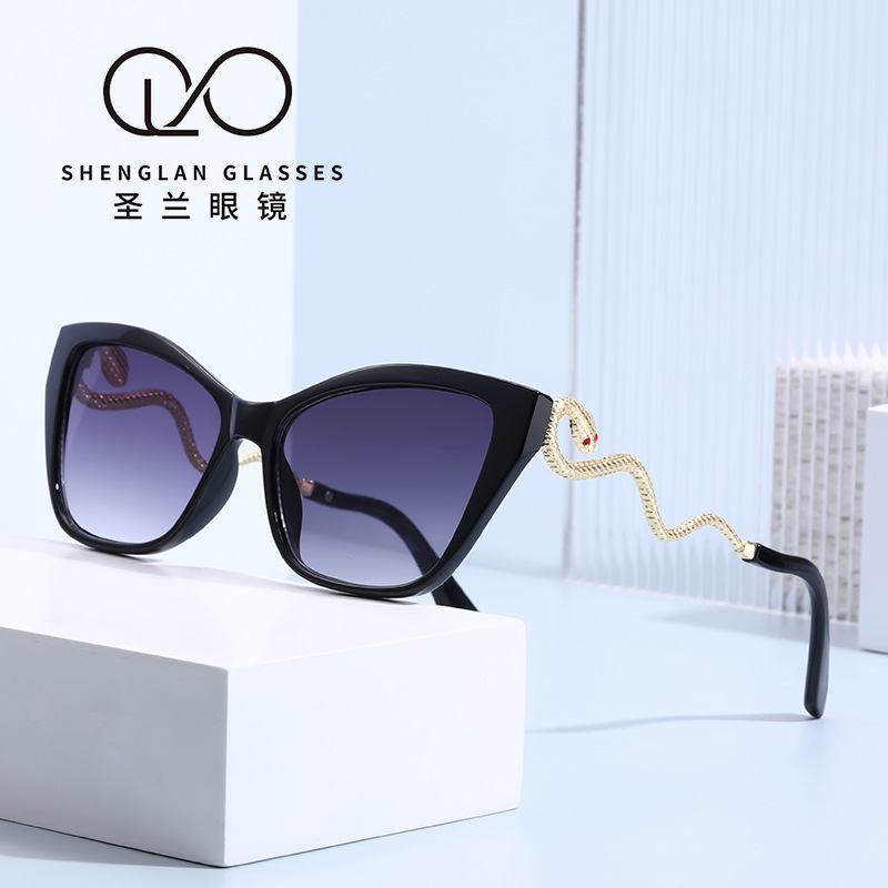 Design retro sunglasses, glasses solar-powered, European style, cat's eye