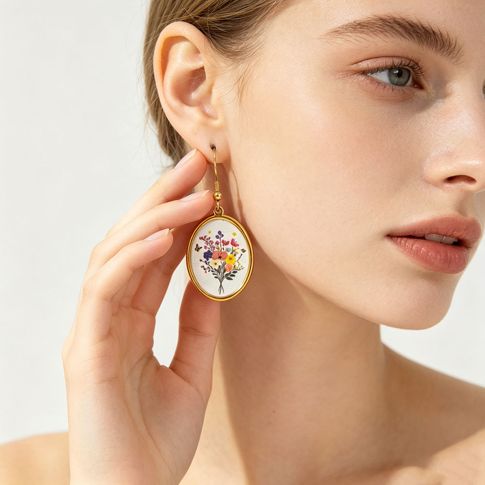 Diseño único retro nicho de alta sensación pendientes de acero inoxidable flores animales pendientes irregulares joyas de lujo ligero
