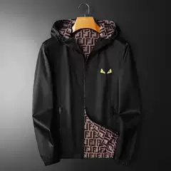 2025 Spring Men's Reversible Jacket Fashionable Hooded Large Size Men's European Station Running Trendy Workwear