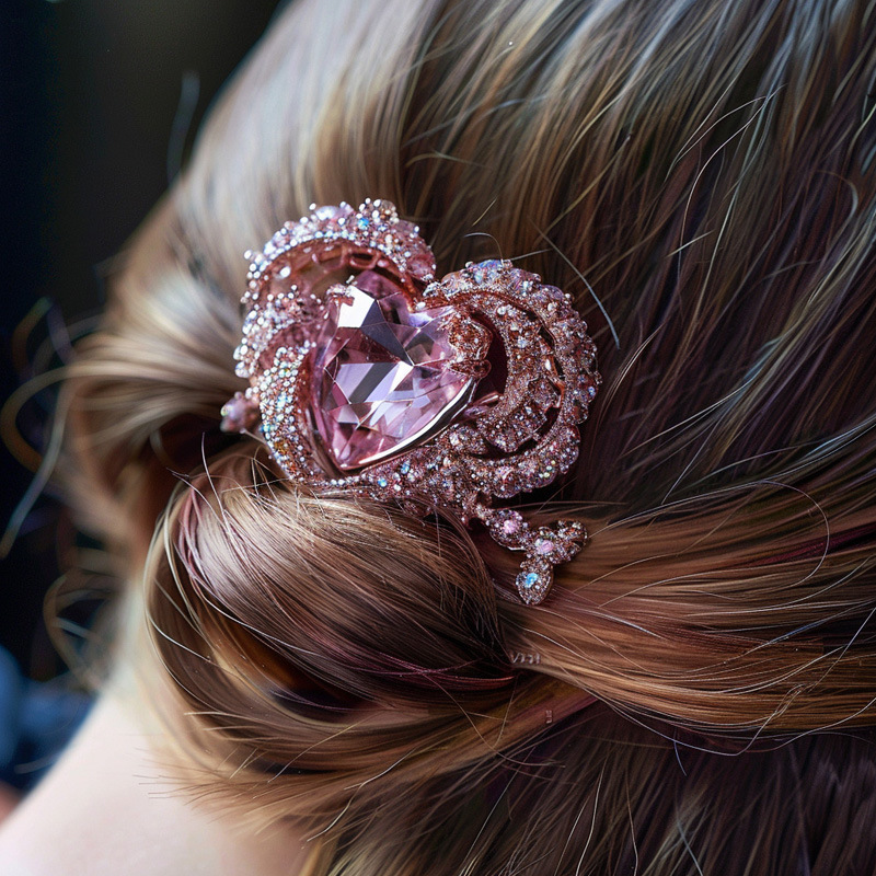 Luxury Jewelry High-end Brand Crystal Small Love Hair Accessories High-end Niche Design Luxury Elegant Headwear Hairpin