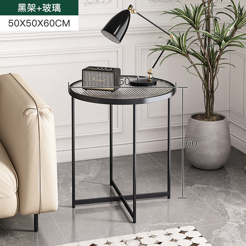 Mesa lateral de sofá, sala de estar para el hogar, mesa redonda pequeña, mesa lateral, mesa de centro, lujo ligero, sensación de alta gama, mesa de esquina simple, apartamento pequeño