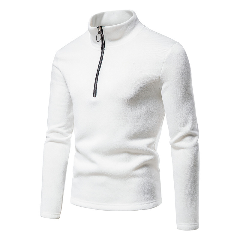Herren Strickpullover Mit Reißverschluss Und Stehkragen_voghion.com