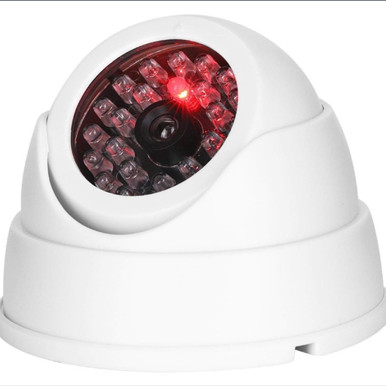 工厂监控模型红外海螺外壳半球监控器带灯安防摄像头仿真监控器