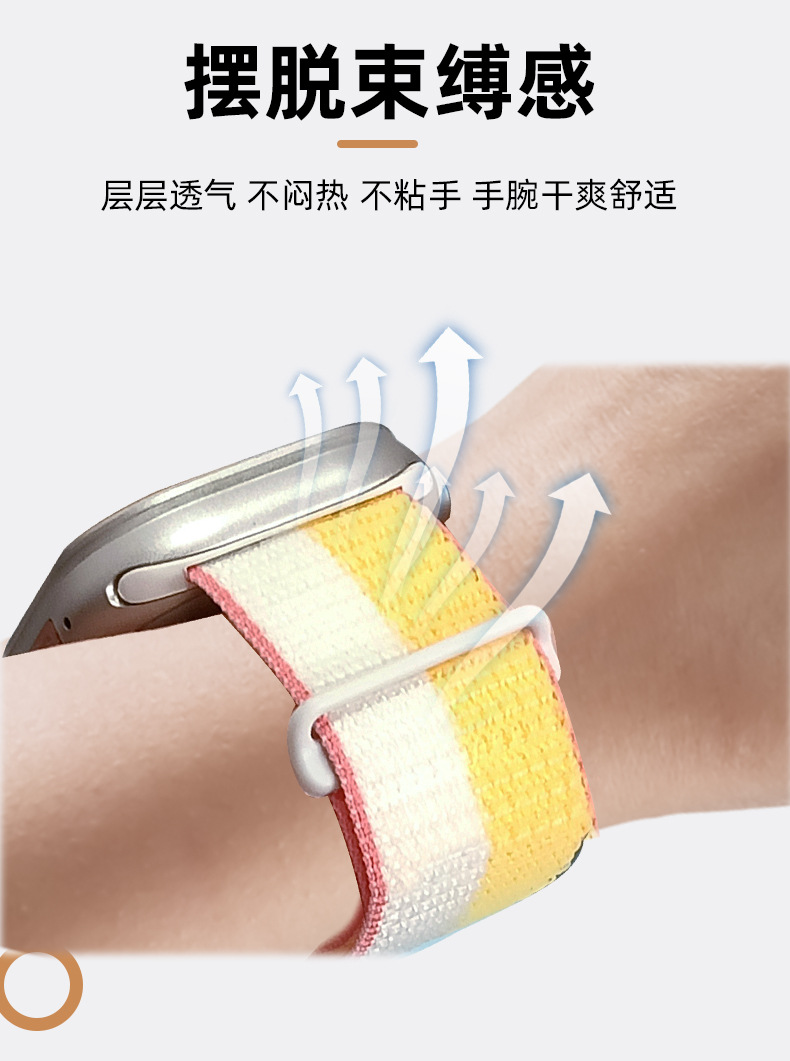 New snap-on Velcro nylon loop double loop watch strap suitable for Apple iwatch7 undefined