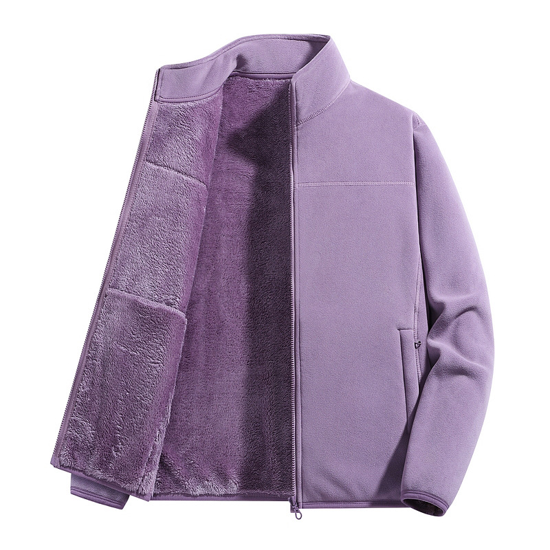 Transfronterizo al aire libre chaqueta de terciopelo para hombres y mujeres 2025 nuevo invierno de terciopelo grueso chaqueta de asalto forro interior chaqueta de terciopelo