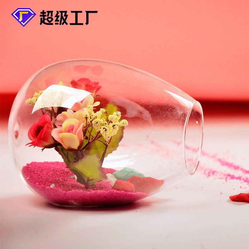 Mxmade creativo europeo apertura lateral transparente florero de vidrio hidropónico flor suculenta dispositivo micro paisaje contenedor