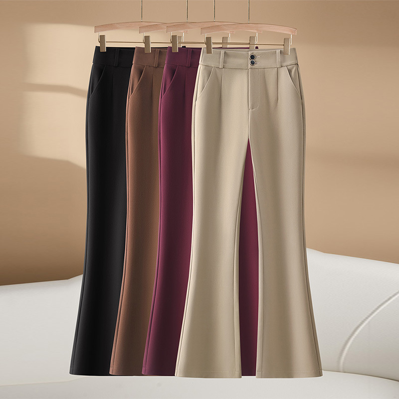 Flared Pants for Women 2025 New Style Drapey Autumn High-Waisted Suit Pants Petite Slimming Versatile Commuter Bell-Bottom Pants