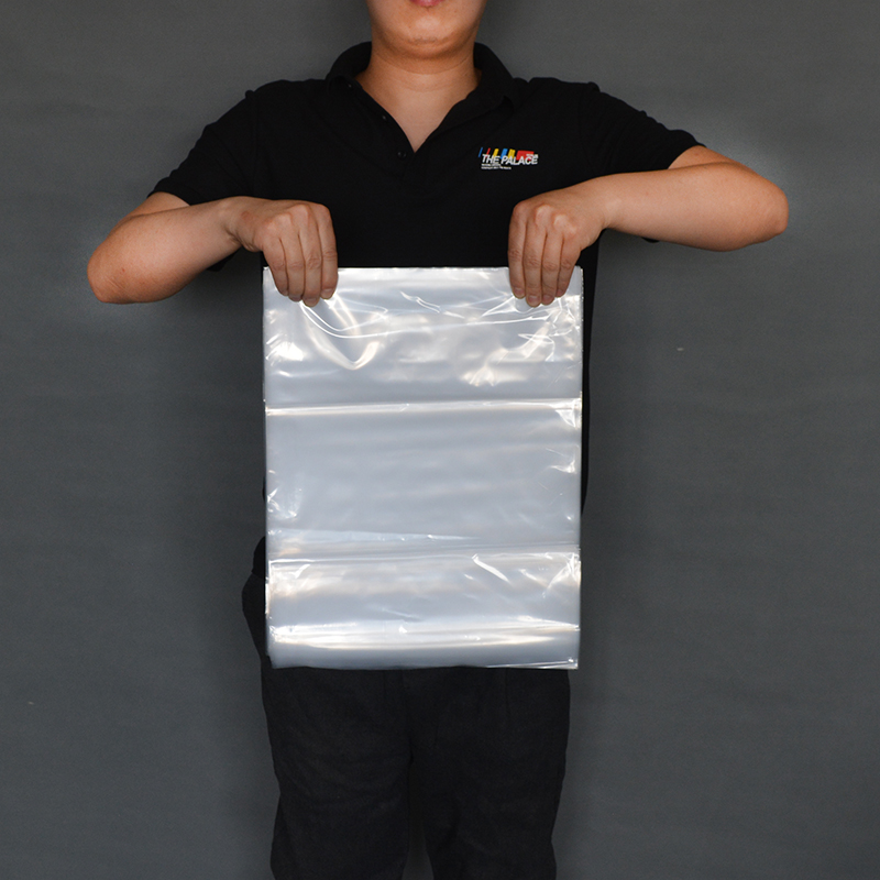 Gran bolsillo plano transparente almacenar embalaje polvo bolsa plástica bolsa de película plástica envasado de alimentos bolsa de película interna fija