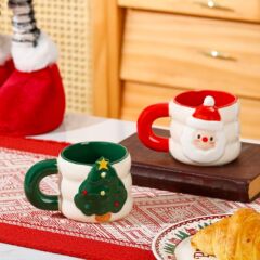 クロスボーダー水カップ対外貿易カップ輸出マグカップ創意陶磁器大柄カップクリスマスプレゼントカップルカップ高顔値