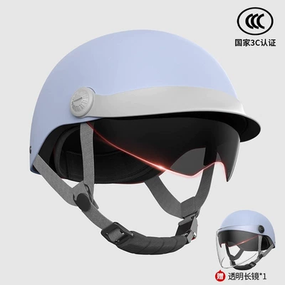 Motosiklet kaskı (dəbilqə) | Universal Half Helmet for All Seasons - 3c-certification-mi-dailan-hat-brim-sunscreen-endoscope-transparent-long-mirror