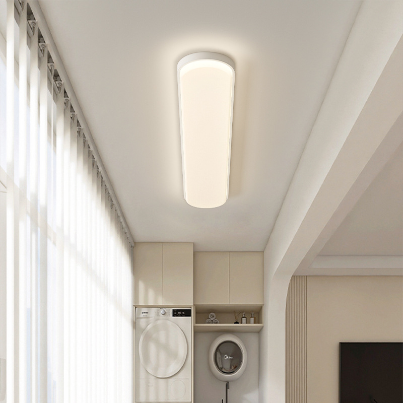 [Seleccionado cuidadosamente] Lámpara de pasillo de viento crema, moderna, simple, atmósfera, creativa, lámpara de balcón de tira larga, espectro completo, protección ocular inteligente