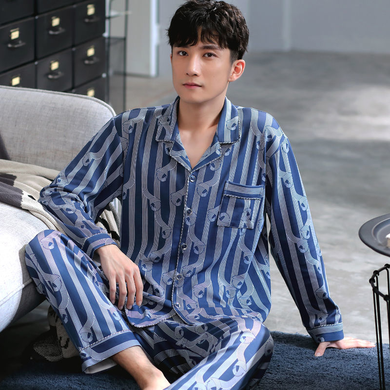100% primavera y otoño pijamas hombres de algodón de manga larga más tamaño de los hombres casual traje de desgaste para el hogar