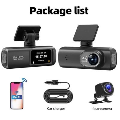 Cross-border 4K driving recorder HD Driving recorder - no-memory-card-car-front-car-rear-wifi