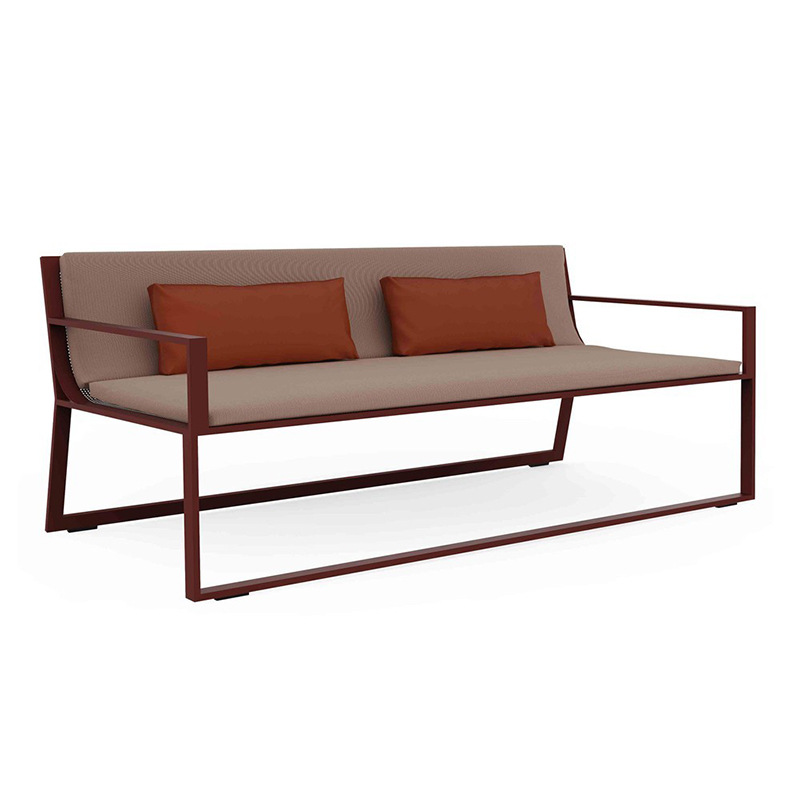 Sofá al aire libre minimalista nórdico combinación de asientos de acero inoxidable patio al aire libre jardín ocio impermeable muebles de protección solar