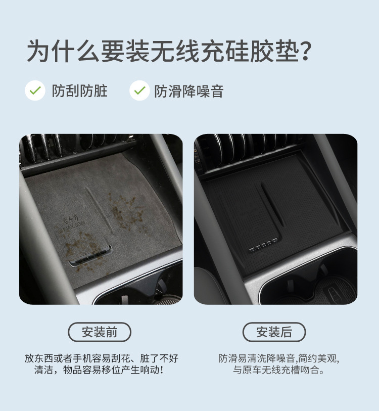 Suitable for 25 Byd Yuan Plus Models, Silicone Wireless Charging Pad, Smart Driving Version, Central Control Anti-Slip Mat, Accessories