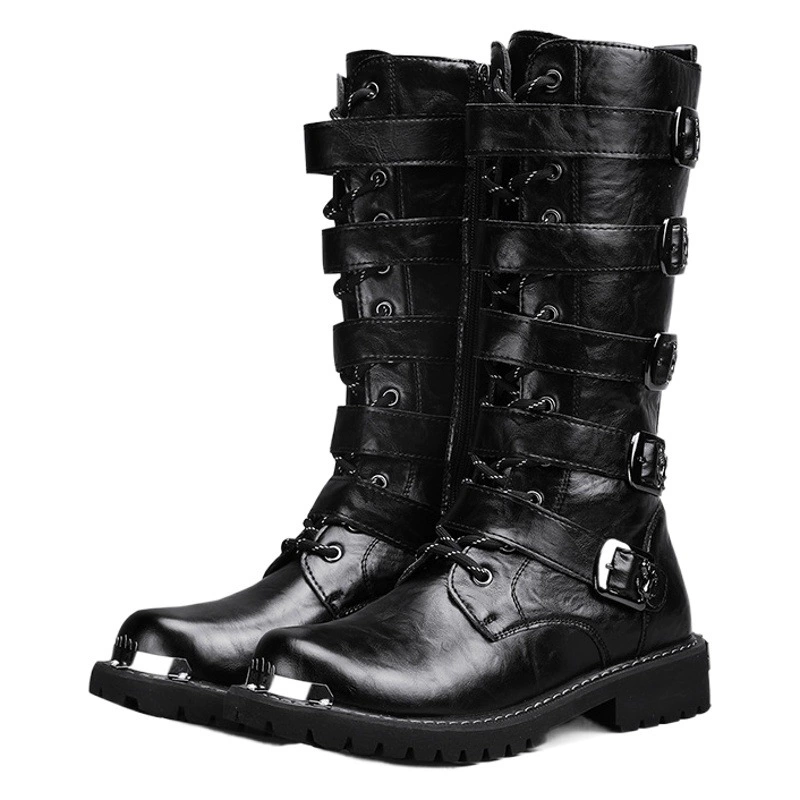 2023 Зимние новые мотоциклетные ботинки больших размеров Мужская Рабочая одежда Ботинки Martin усиленные длинные сапоги мужские