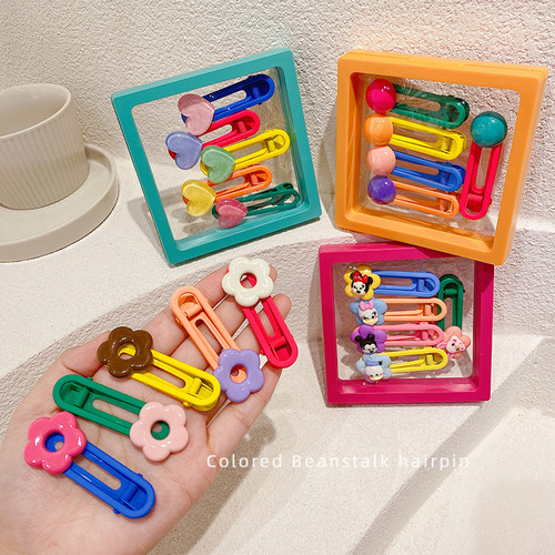 Korean new children's cute jelly bean hair clip cartoon clip children's side bangs hair clip sweet princess headdress