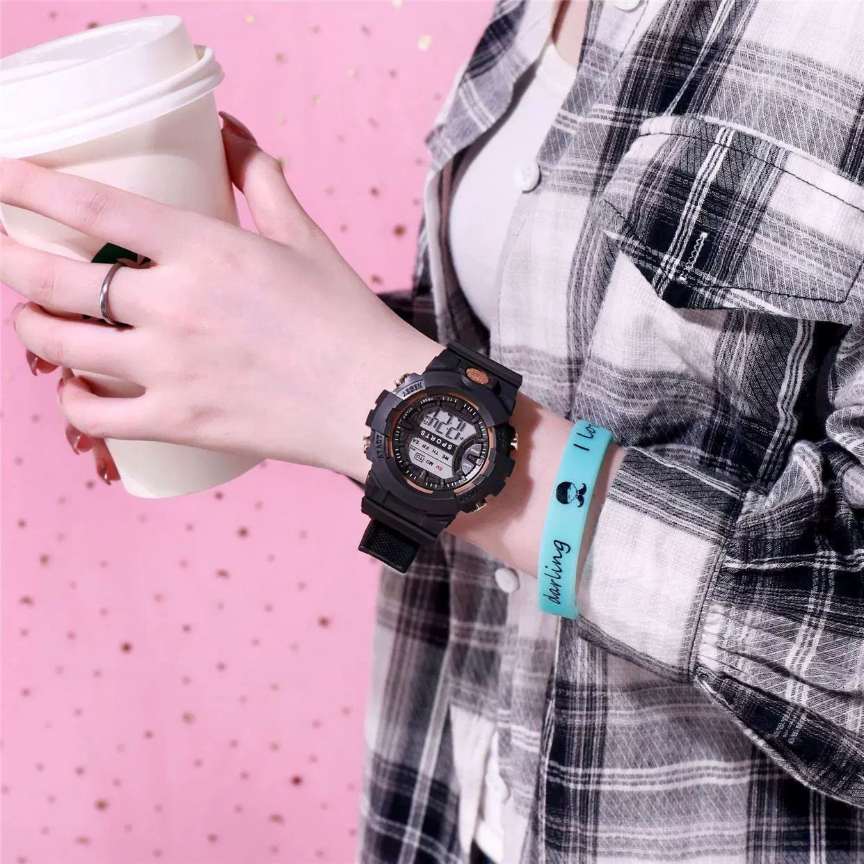 Moda al por mayor tendencia deportiva juvenil estudiantes reloj despertador impermeable noche reloj electrónico comercio exterior en vivo un agente image 5