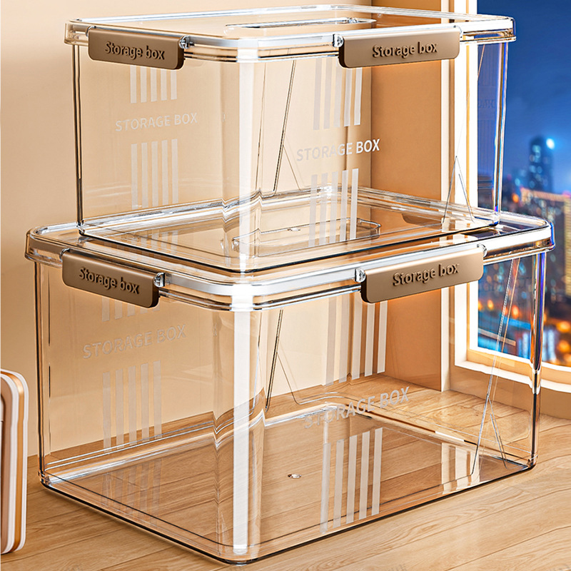 Xingyou Transparent Portable Storage Box for Toys and Snacks, Acrylic Storage Box for Home Use, Large Capacity Sealed Turnover Box