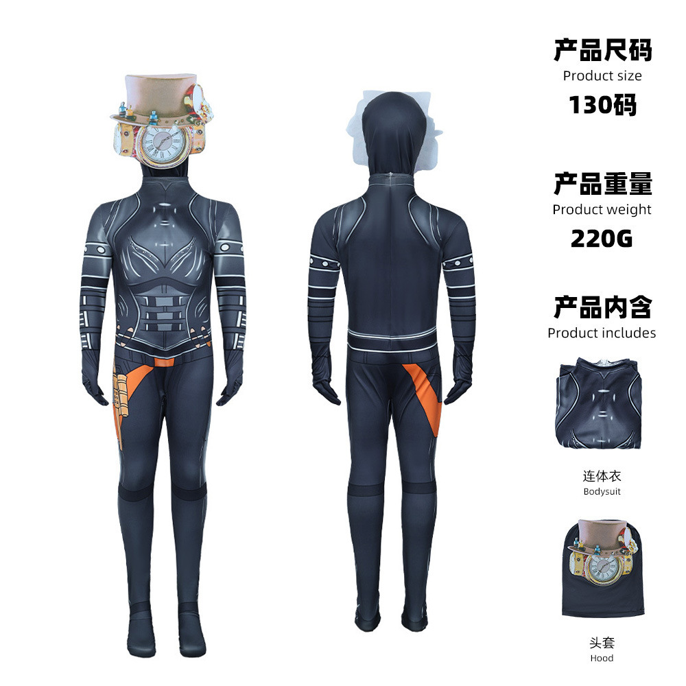 Disfraz de Halloween Skibidi5, mono de cosplay, traje de cosplay para niños, Vigilancia vs. Hombre Inodoro
