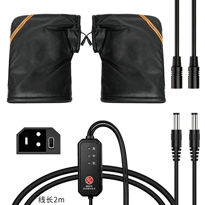 New electric vehicle electric heated Handlehold cover - 36v-84v-electric-heated-grips-new-national-standard-22-model-black