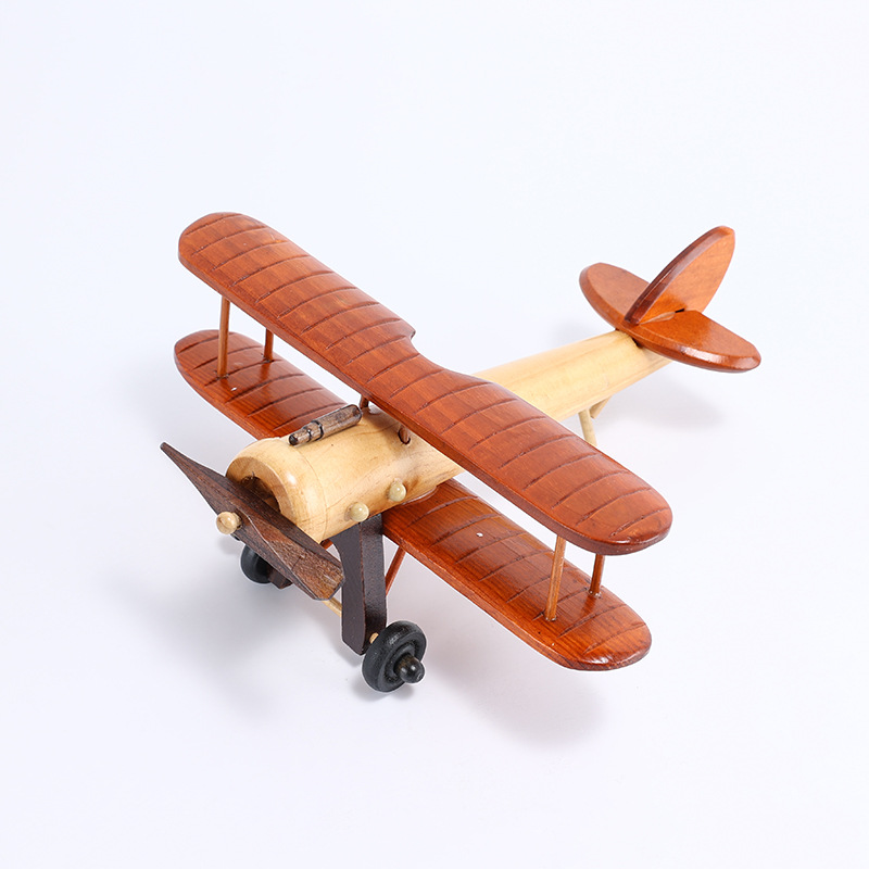 Innovador retro aviones de madera habitación hogar de madera decoración de escritorio modelo de avión decoración artesanía