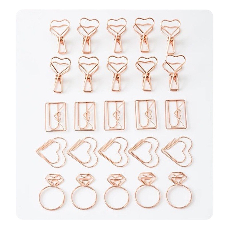 Clip de papel creativo artesanal conformación amor floral aguja fija flor material de embalaje al por mayor titular la tarjeta