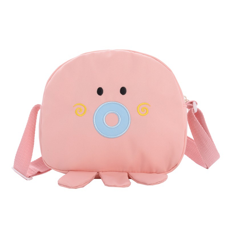 Bolsa infantil transfronteriza pequeña y ligera para viajes de bebés bolsas de bocadillos de dibujos animados lindos pulpos pequeños bolsas de hombro para niños y niñas