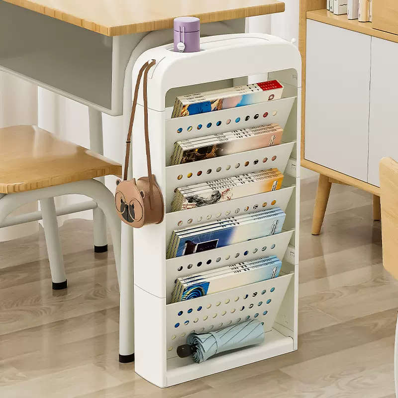 卡通桌边书架落地学生书袋挂阅读架书籍整理神器书本收纳包挂架子