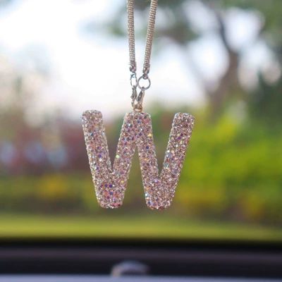 Car hanging — Car Pendant Car Interior Pendant - w-letter-car-pendant-ab-color-transparent-diamond