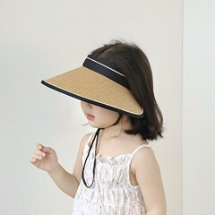 Children's Sun Hat Girls Unisex Sun Hat Boys Sun Hat UV Protection Parent-Child Hat Summer Grass Hat Trendy