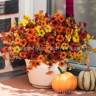 Brown Eucalyptus Violet Plastic Fake Flower Wedding Home Flower Arrangement Artificial Plant Bouquet Decorative Ornaments Forest Style