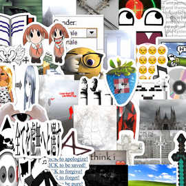 160张亚元素美式复古创意贴纸个性千禧风氛围感装饰手机手账贴画