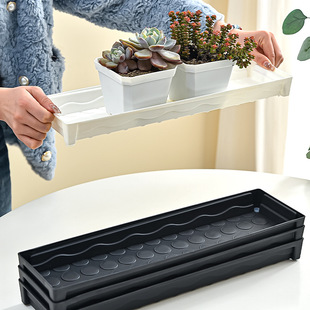 Factory Wholesale Window Sill Finishing Tray Thin Narrow Tray Storage Succulent Flower Pot Water Tray Soaking Tray Plastic Tray