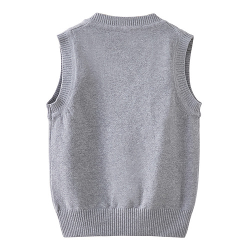 2024 New Medium and Large Boys Sweater Vest Girls Knitted Vest Children Kindergarten Baby Garden Clothes Wholesale