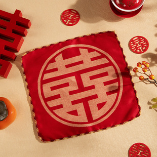Wedding red handkerchief Wedding handkerchief small square scarf wedding wedding Red Wedding handkerchief female party Wedding Bride supplies