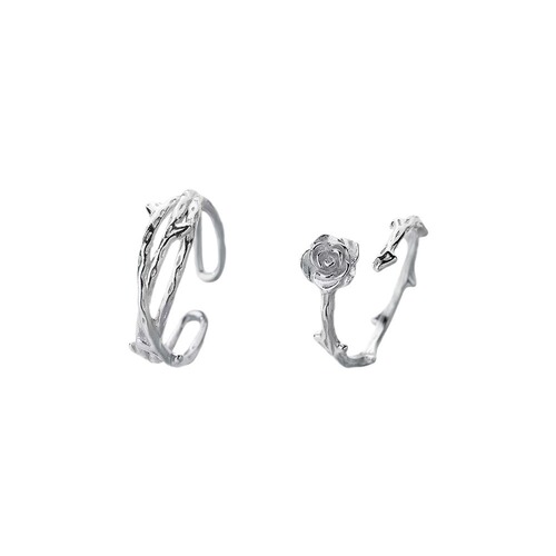 Raspberry Rose Couple Rings, a pair of Instagram-style versatile niche design rose rings for men and women, perfect as Valentine's Day gifts