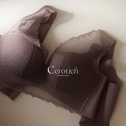 Cerotich milky cotton underwear, small breasts, no empty cups, women's push-up bra, no wires, comfortable lace underwear bra