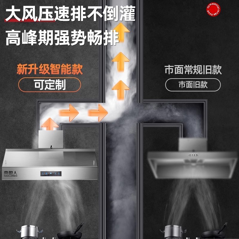 商用抽油烟机大吸力不锈钢排烟罩餐饮饭店农村柴火土灶净化一体机|undefined