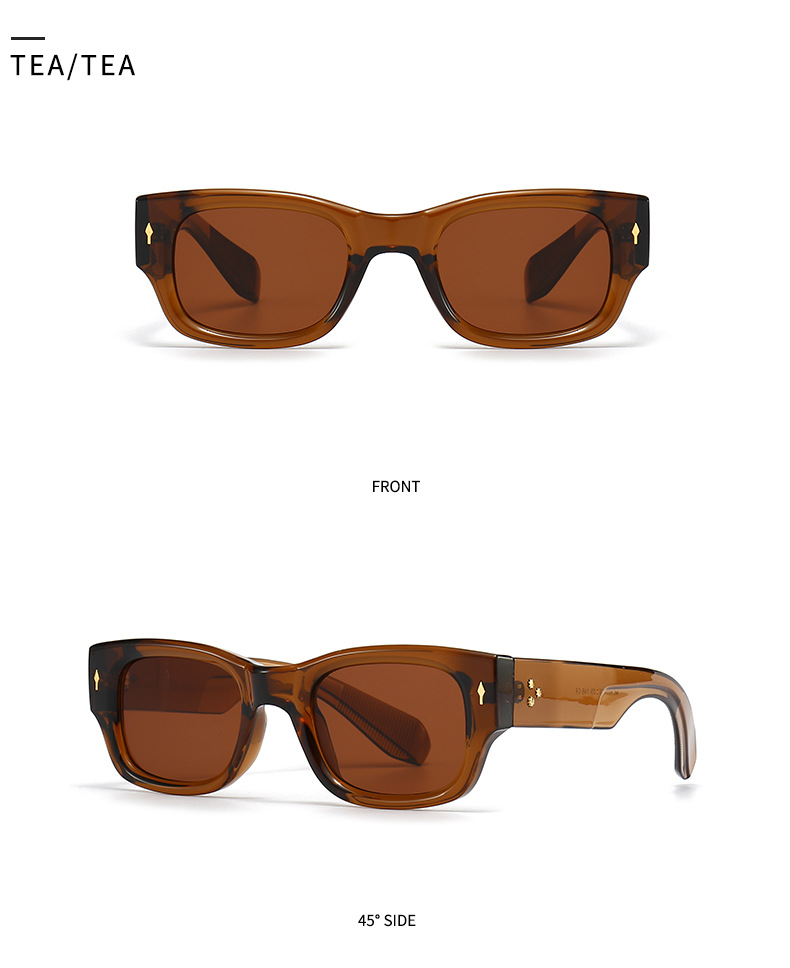 50g Weight Full Frame Glasses Structure Sunglasses Classification PC, UV400 Protection Lens Material Square Glasses Style Casual, Outdoor, Daily Occasion Geometric Pattern Unisex Gender Vintage Style, Classic Style Style Vintage Style Classic Style Geometric PC UV400 Protection Square Full Frame Women's Sunglasses 8