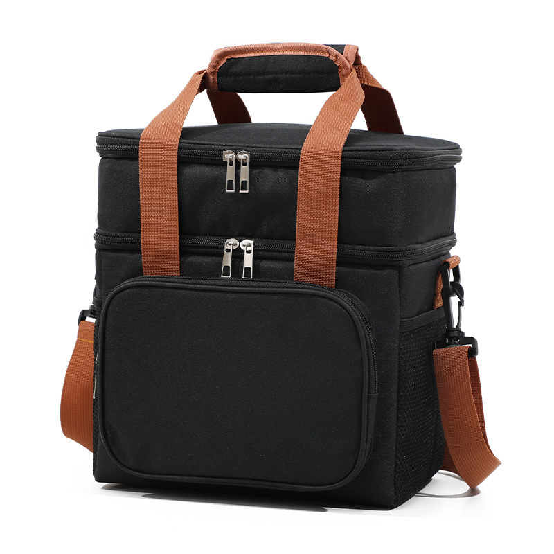 Cross-Border Amazon Hot-Selling Lunch Bag, Large Capacity Ice Pack, Double-Layer Car-Mounted Outdoor Thermal Insulation Bag