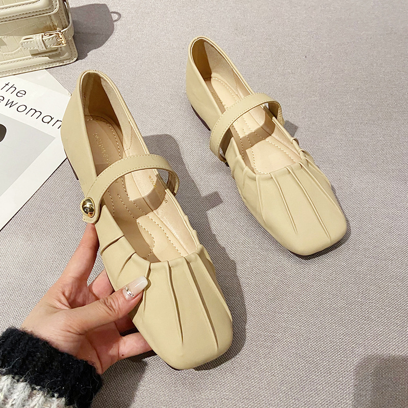 Women's Flats 2025 New Summer French Fairy Retro Shallow Casual Soft Sole Mary Jane Shoes For Women_vogvips.com