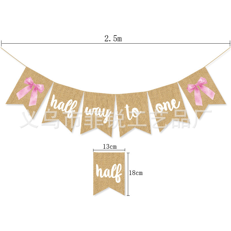 Guirnalda de Feliz Cumpleaños, Lazo Decorativo, Adorno para Pastel de Primer Cumpleaños, Bandera para Silla de Comedor, Corona, Gorro de Cumpleaños