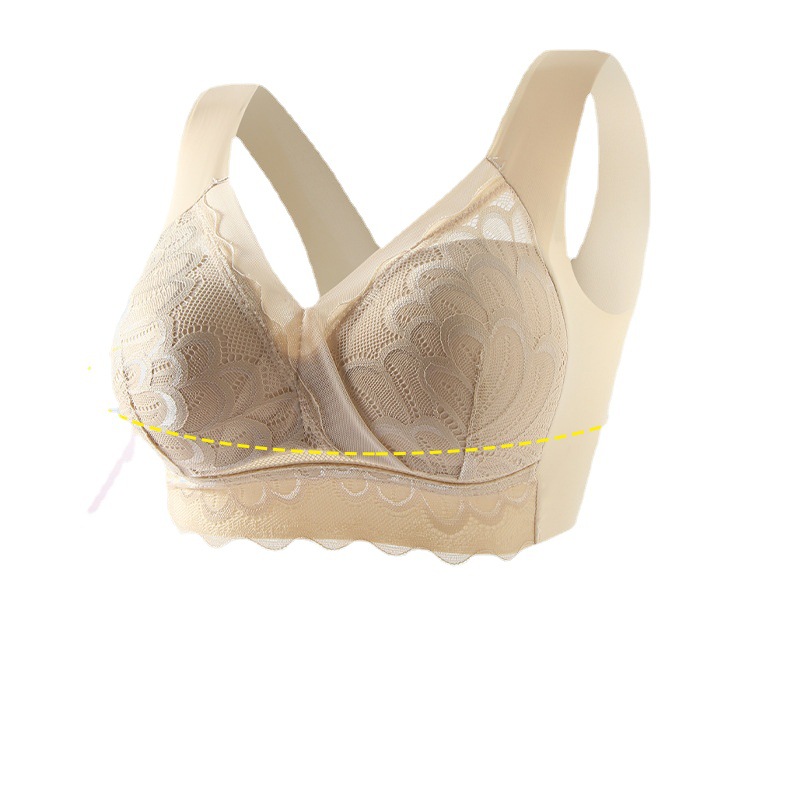 クロスボーダー新型外国貿易プラスサイズ美背ブラジャースチールリングなしベスト式セクシーレース下着女性睡眠太ったmm