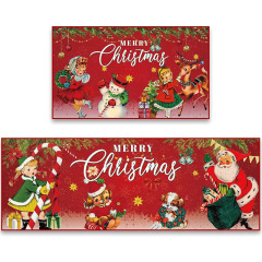 クロスボーダークリスマスキッチンカーペットクリスマス装飾フロアマット浴室汚れ防止フットマットホームエントランスドアマット