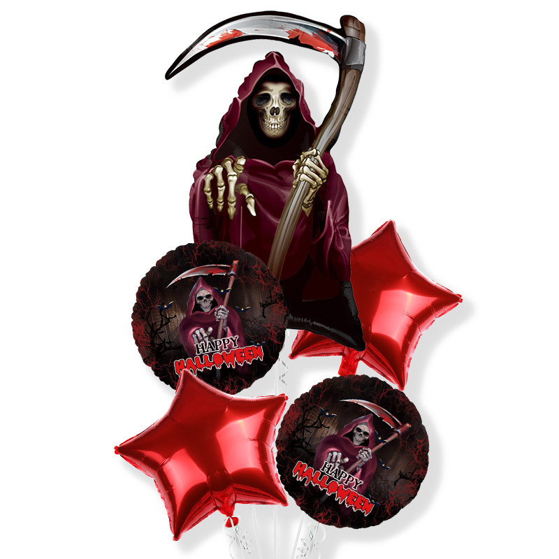 Halloween Aluminiumfolie Ballon fünfteiliges Set Kürbis Halloween Kombination kleines Set Ballon Cartoon Atmosphäre Layout_voghion.com