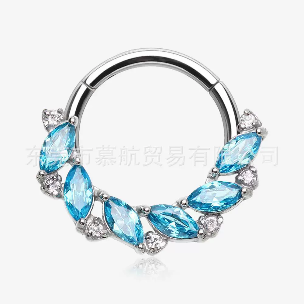 Nose piercing with zircon, jewelry
